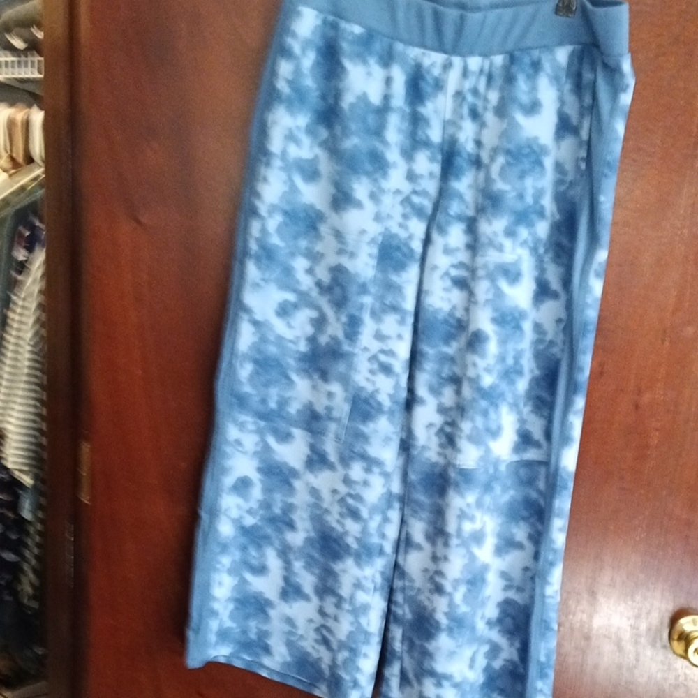 Lori Goldstein NWT Woman's Casual Crop Pants Blue Size Large